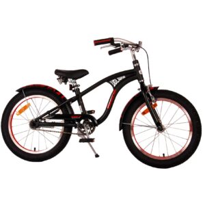 TPFSports Miracle Cruiser Kinderfahrrad - Jungen - 18 Zoll - Rücktritt + Handbremse - Mattschwarz