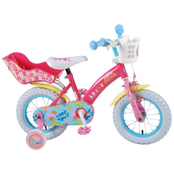 TPFSports Peppa Pig Kinderfahrrad - Mädchen - 12 Zoll - 2 Handbremsen - Pink