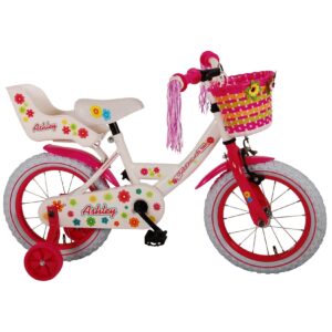 TPFSports Ashley Kinderfahrrad - Mädchen - 14 Zoll - 2 Handbremsen - Rot/Rosa