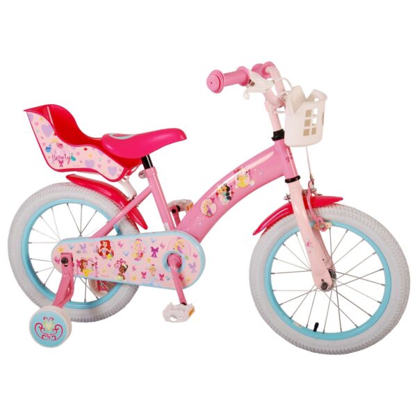 TPFSports Disney Princess Kinderfahrrad - Mädchen - 16 Zoll - Rücktritt + Handbremse - Rosa