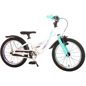 TPFSports Glamour Kinderfahrrad - Mädchen - 16 Zoll - Rücktritt + Handbremse - Perlmutt Mintgrün