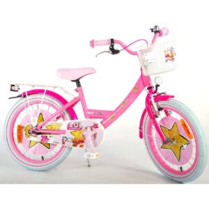 TPFSports LOL Surprise Kinderfahrrad - Mädchen - 18 Zoll - Rücktritt + Handbremse - Pink