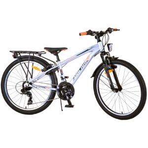 TPFSports Cross Kinderfahrrad - Jungen - 2 Handbremsen - 18 Gänge - 24 Zoll - Silber