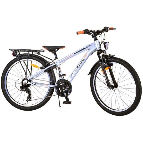 TPFSports Cross Kinderfahrrad - Jungen - 2 Handbremsen - 18 Gänge - 24 Zoll - Silber