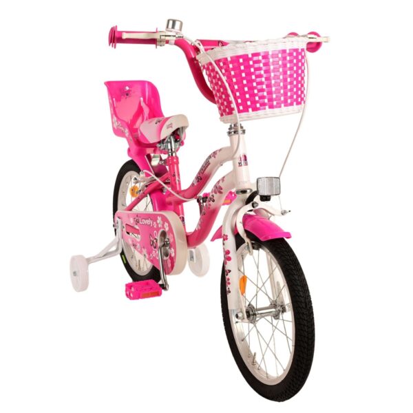 TPFSports Lovely Kinderfahrrad - Mädchen - 16 Zoll - 2 Handbremsen - Rot