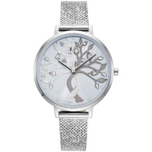 Julie Julsen Damenuhr Edelstahl silberfarben Tree of Love silver light blue