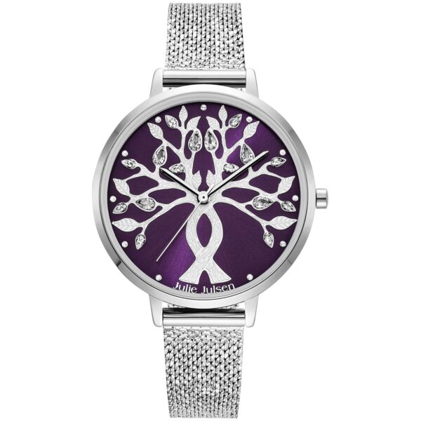 Julie Julsen Damenuhr Edelstahl silberfarben Tree of Love silver purple