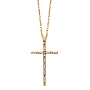 Julie Julsen Anhänger mit Kette 925/- Sterling Silber rotvergoldet mit Anhänger Kreuz