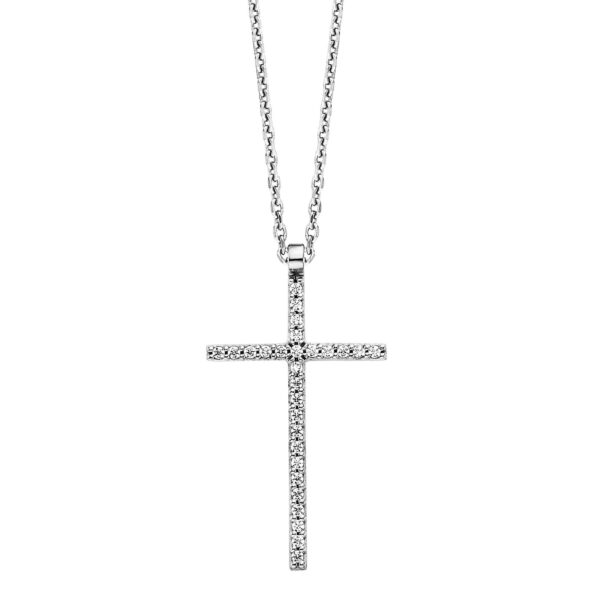 Julie Julsen Anhänger mit Kette 925/- Sterling Silber rhodiniert mit Anhänger Kreuz