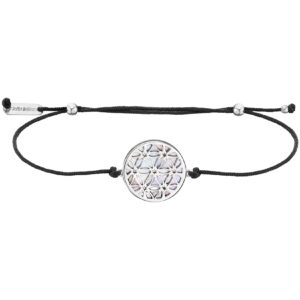 Julie Julsen Armband 925/- Sterling Silber Blume des Lebens mit Textilband