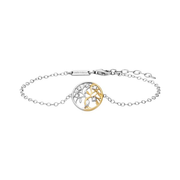 Julie Julsen Armband 925/- Sterling Silber rhodiniert teils vergoldet Liebesbaum Zirkonia