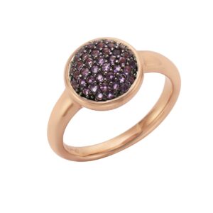 Jamelli Ring 925 Silber rosé vergoldet Amethyst