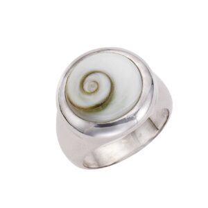 Zeeme Pearls Ring 925 Silber rhodiniert mit Muschel weiß