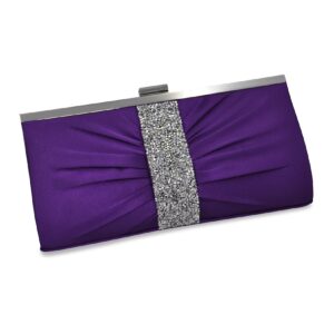 Steuer Modeschmuck Abendtasche Lilafarbene Satin-Optik mit Strassbesatz