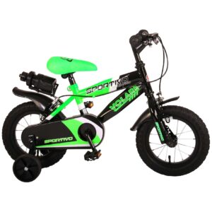 Kinderfahrrad Sportivo für Jungen 12 Zoll Kinderrad Neongrün Schwarz