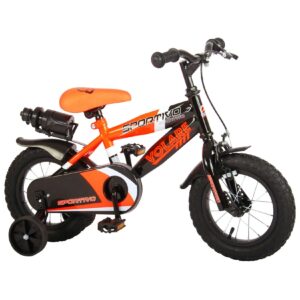 Kinderfahrrad Sportivo Jungen 12 Zoll Kinderrad Neon Orange/Schwarz