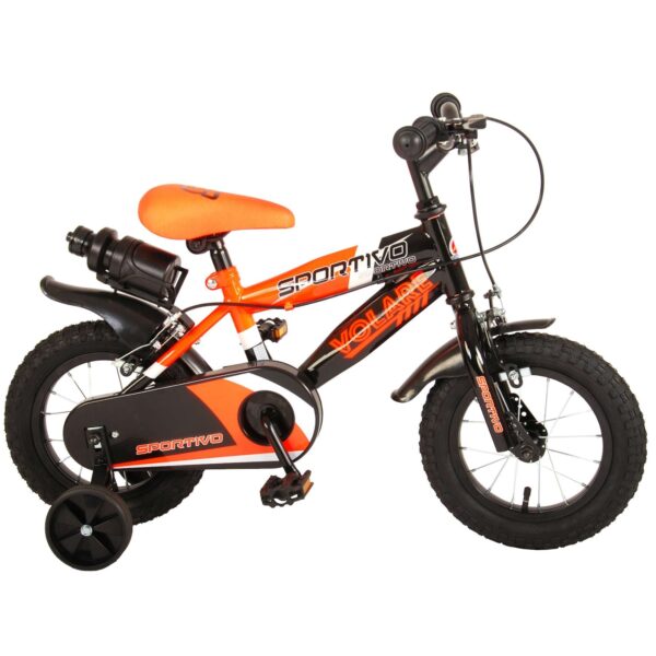 Kinderfahrrad Sportivo Jungen 12 Zoll Kinderrad Neon Orange Schwarz