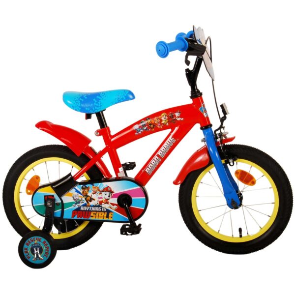 Kinderfahrrad Paw Patrol für Jungen 14 Zoll Kinderrad in Rot/Blau