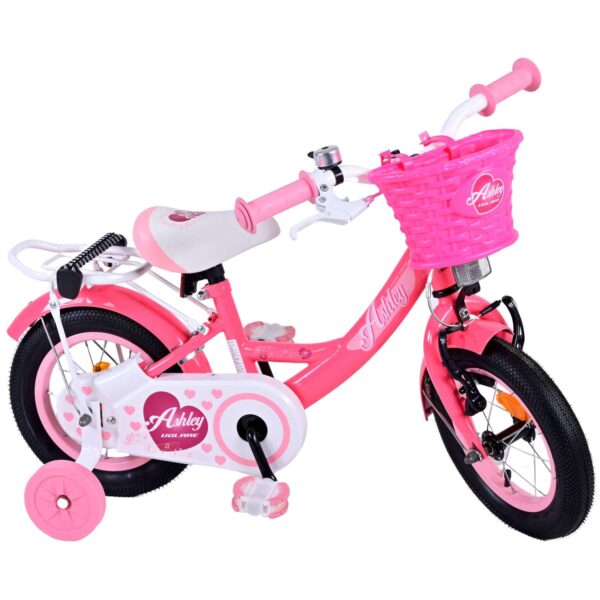 Kinderfahrrad Ashley für Mädchen 12 Zoll Kinderrad in Rot/Rosa