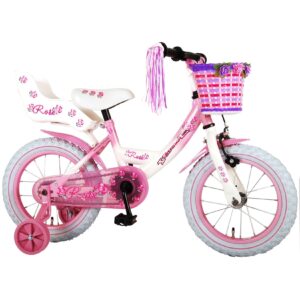 Kinderfahrrad Rose für Mädchen 14 Zoll Kinderrad in Pink/Weiß