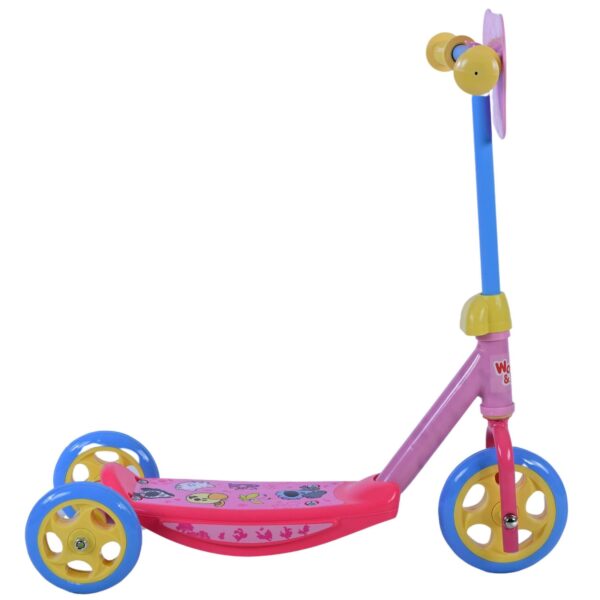 Woezel & Pip Scooter für Mädchen Kinderrad in Rosa Blau Gelb