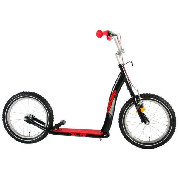 Roller 16 Zoll Kinderrad in Schwarz Rot Tretroller