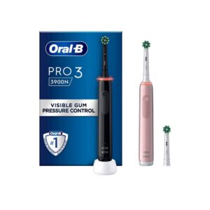 Oral-B Pro 3 3900N Black/Pink elektrische Zahnbürste mit 2. Handstück