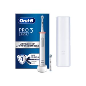 Oral-B Pro 3 3500 White elektrische Zahnbürste inkl. Reiseetui