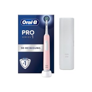 Oral-B Elektrische Zahnbürste Pro 1 Cross Action Pink mit Reiseetui