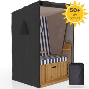 SANZARO Strandkorb Abdeckung 600D Oxford Strandkorbhülle winterfest    100 x 90 x 155cm (BxTxH)