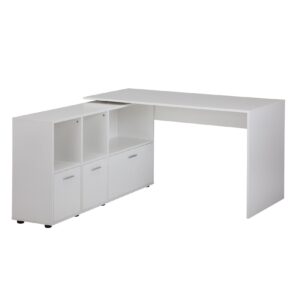 KADIMA DESIGN Eckschreibtisch mit integriertem Regal und Schubladen