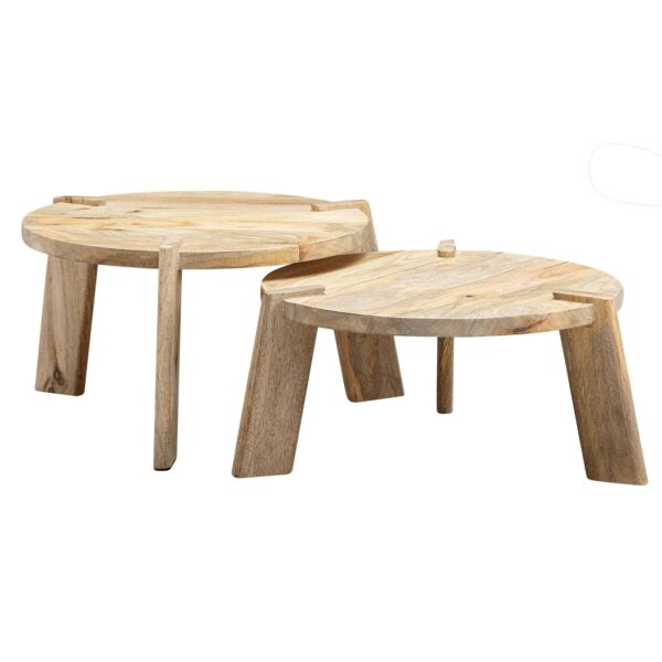 KADIMA DESIGN 2er Set Couchtische HELEN: Mango Massivholz