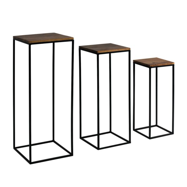 KADIMA DESIGN 3er Set Sheesham Massivholz Beistelltische