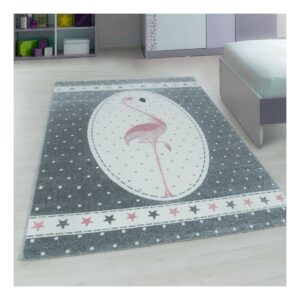 Wunderschöne Kinderteppiche kurzflor 11 mm Teppich mit Flamingo Motiv