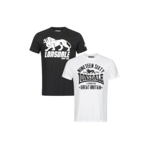 Lonsdale Herren T-Shirt normale Passform Doppelpack BYLCHAU