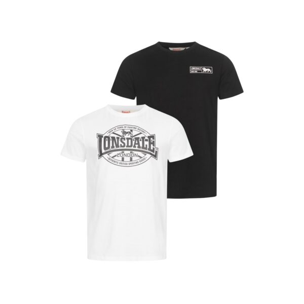 Lonsdale Herren T-Shirt normale Passform Doppelpack CLONKEEN