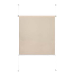 Ondeco Tageslicht Rollo ohne Bohren Klemmrollo Alternative Plissee Klemmfix Sichtschutz Sonnenschutz Farbe: Sand