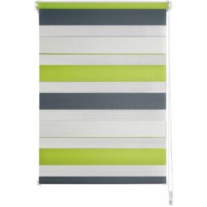 Ondeco Doppelrollo Just Triple Klemmfix  Seitenzugrollo Blickdicht Klemmfix Farbe: Green-Grau