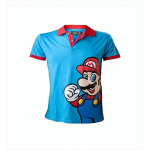 Super Mario Polo-Shirt S Mario S blau/rot