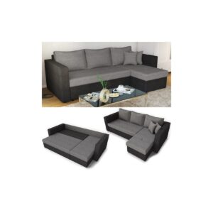 Vicco Ecksofa mit Schlaffunktion Sofa Couch Schlafsofa Bettfunktion Taschenfederkern