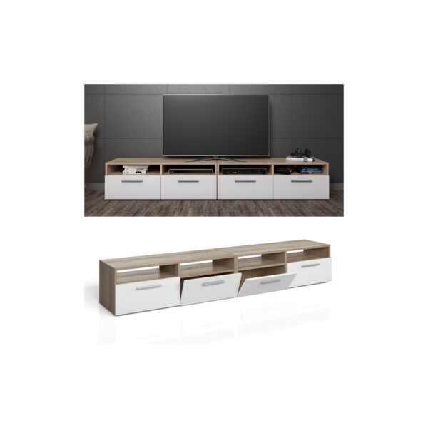 Vicco Lowboard Diego Fernsehschrank Sideboard TV Fernsehtisch Sonoma Weiß