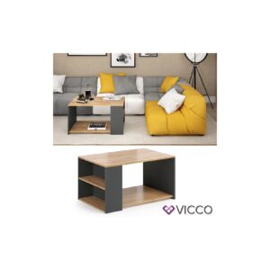 VICCO Couchtisch DARIO in Anthrazit Eiche - Wohnzimmer Sofatisch Kaffeetisch