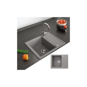 Bergström Granit Spüle Küchenspüle Einbauspüle Spülbecken 575x460mm Beton