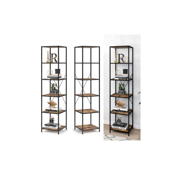 VICCO Loft Standregal Fyrk Bücherregal Wandregal Holz Regal 174x40x40 cm