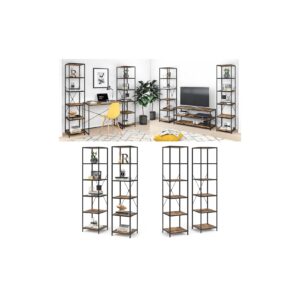 VICCO Loft Standregal Fyrk 2er Set Bücherregal Wandregal Holz Regal 174x40x40 cm