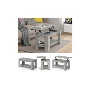 VICCO Couchtisch LORENZ beton höhenverstellbar Sofatisch Kaffetisch Wohnzimmer Tisch