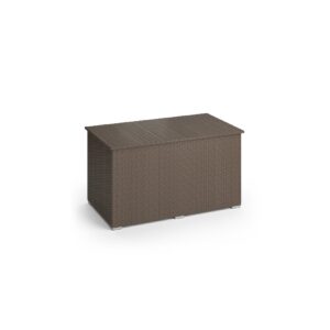 Oskar XXL Polyrattan Kissenbox 950L Auflagenbox Braun Gartenbox Gartentruhe