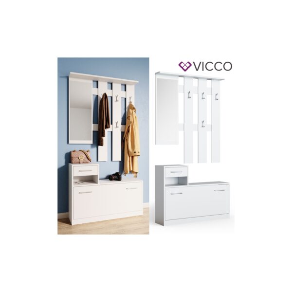 Vicco Flurgarderobe Set Billy weiß Garderobe Dielengarderobe Kompaktgarderobe