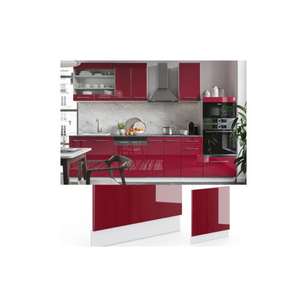 VICCO Geschirrspülerfront 60 cm Bordeaux Hochglanz Küchenschrank Blende Küchenzeile Fame-Line