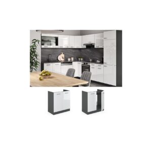 VICCO Küchenschrank Unterschrank Spülenunterschrank 80 cm R-Line Anthrazit